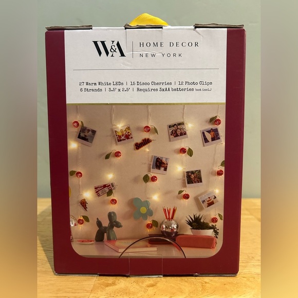 West & Arrow Disco Cherry LED Curtain Lights With Photo Clips. NWTS. - Picture 2 of 5